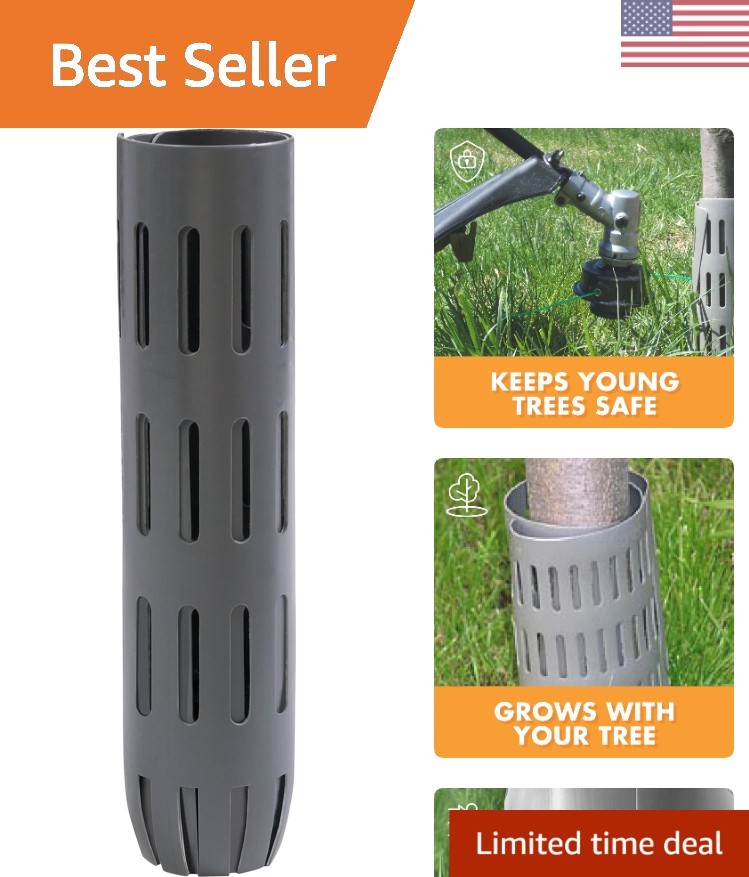 Expandable Plastic Tree Trunk Protectors, 12 Count, Eco-Friendly Grey Guards