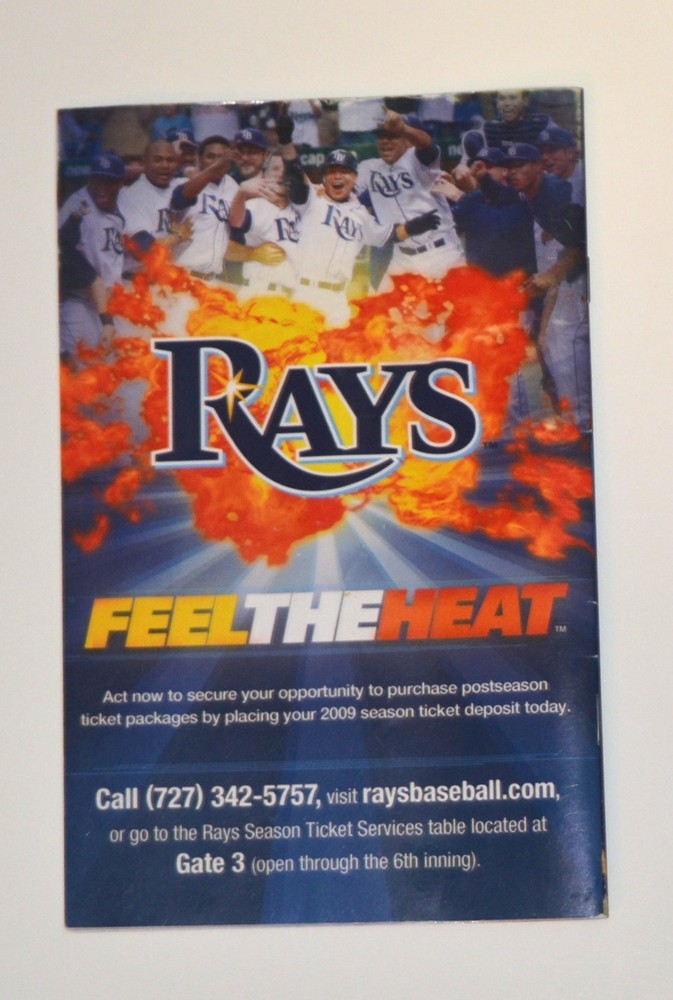 Tampa Bay Rays Inside Pitch 2008 ALDS Program Pre Owned