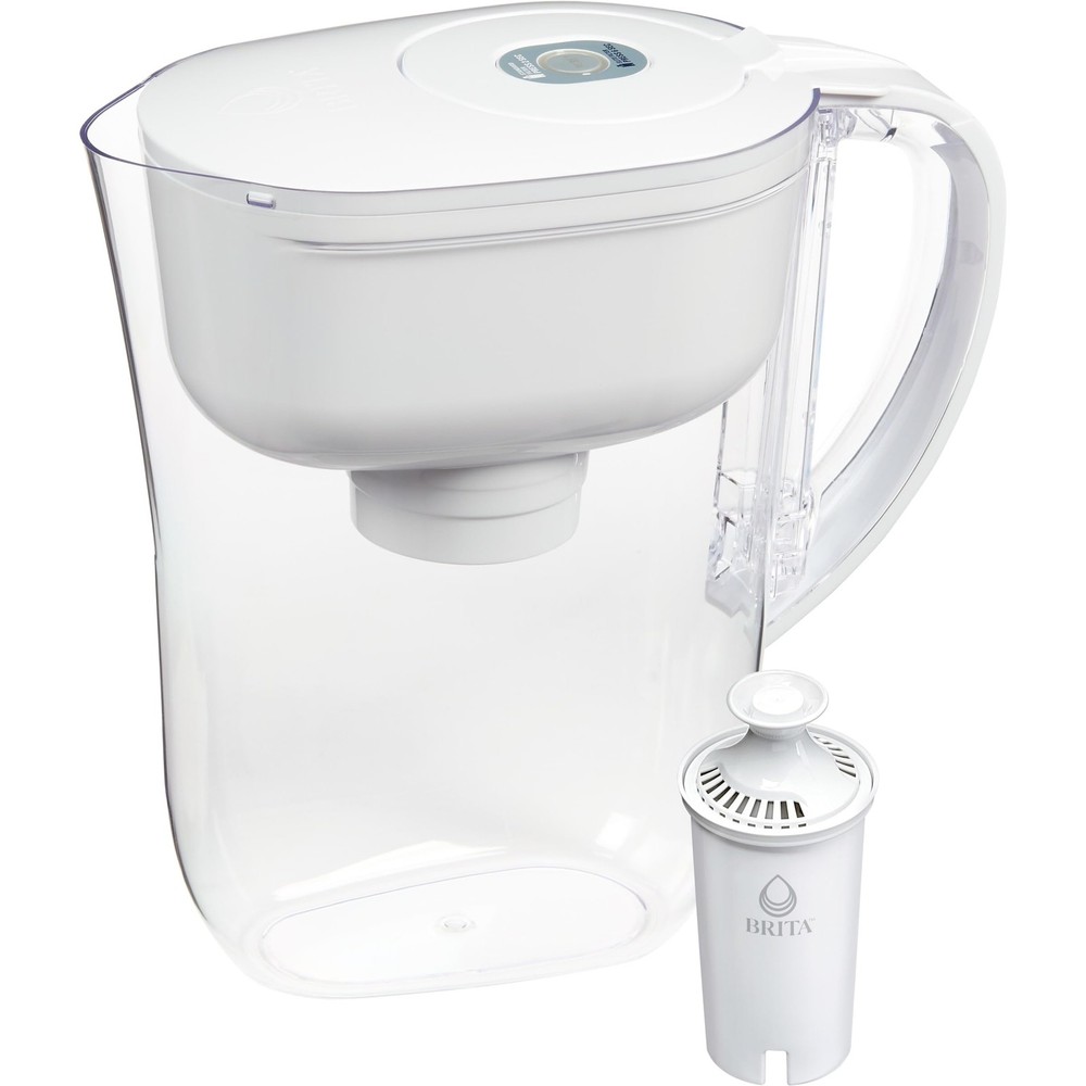 Brita Metro Water Filter Pitcher with SmartLight Change 6 Cup, White