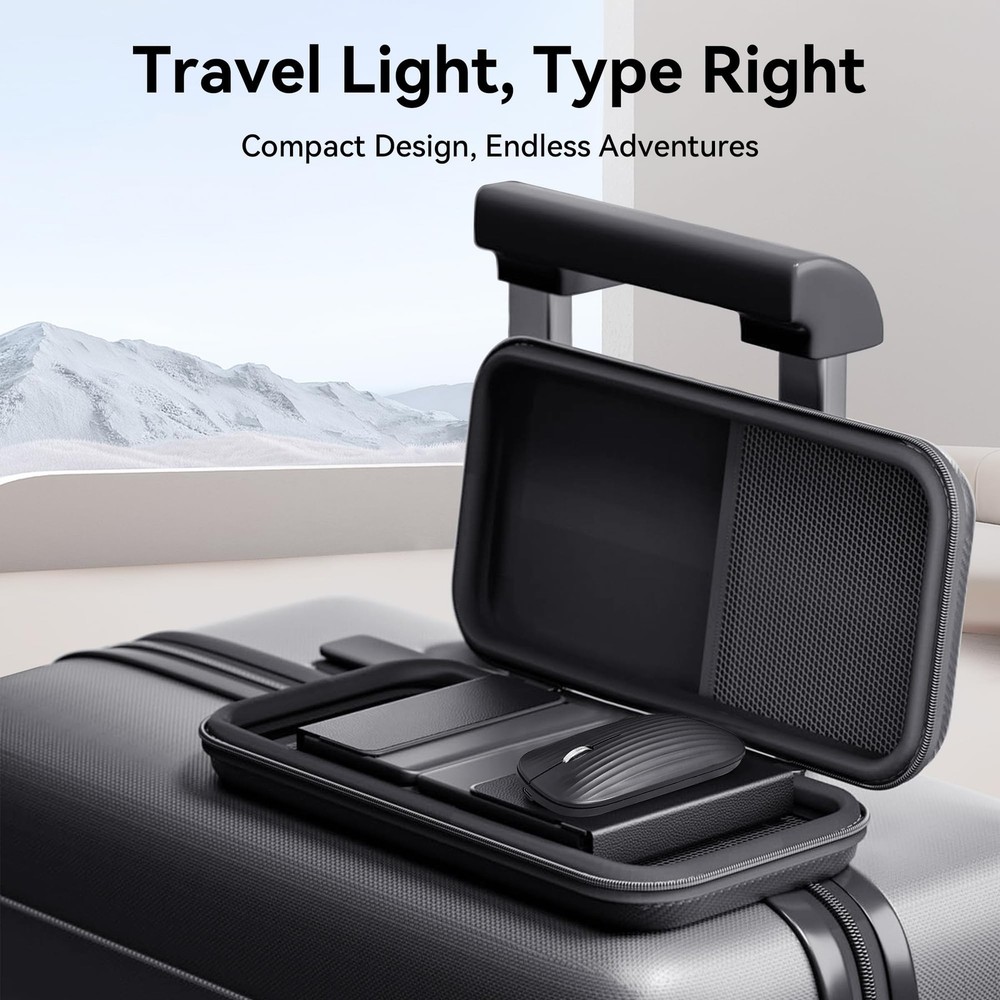 Portable Foldable Keyboard and Mouse Combo,Dual Mode Bluetooth×2+2.4G Wirel