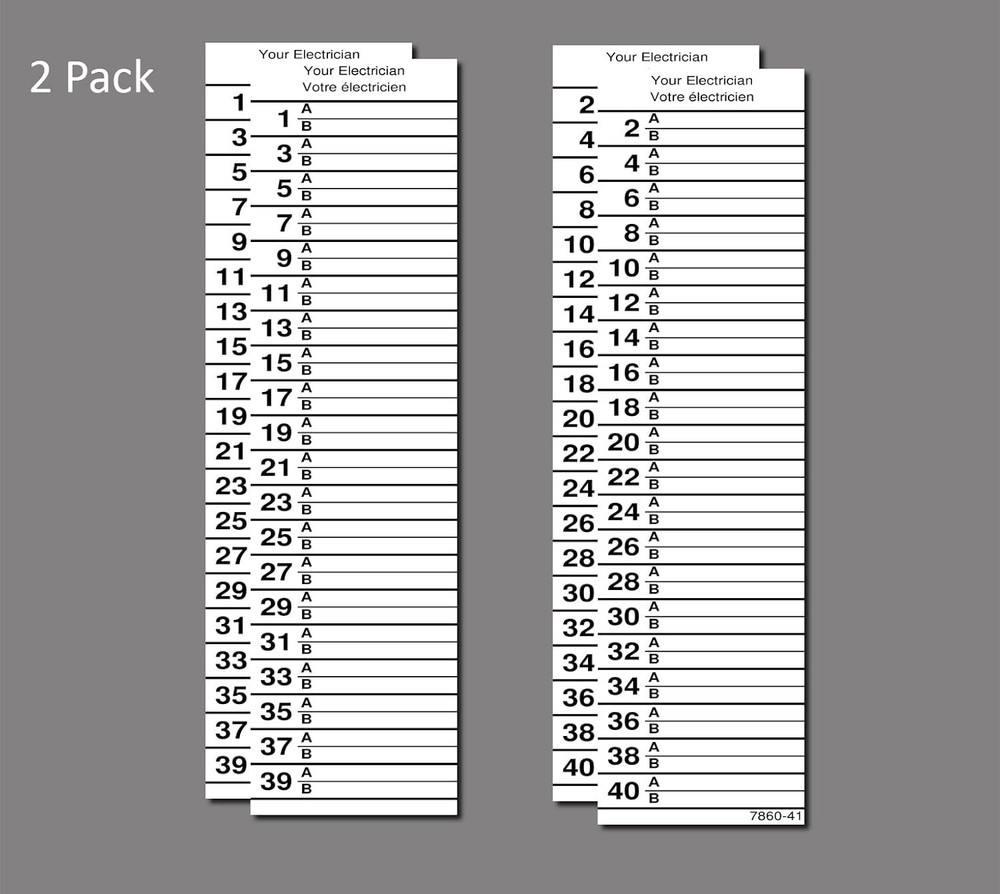 LV Siemens Electrical Breaker Panel Directory Label DIRBLK (40 Circuits 2 Pack)