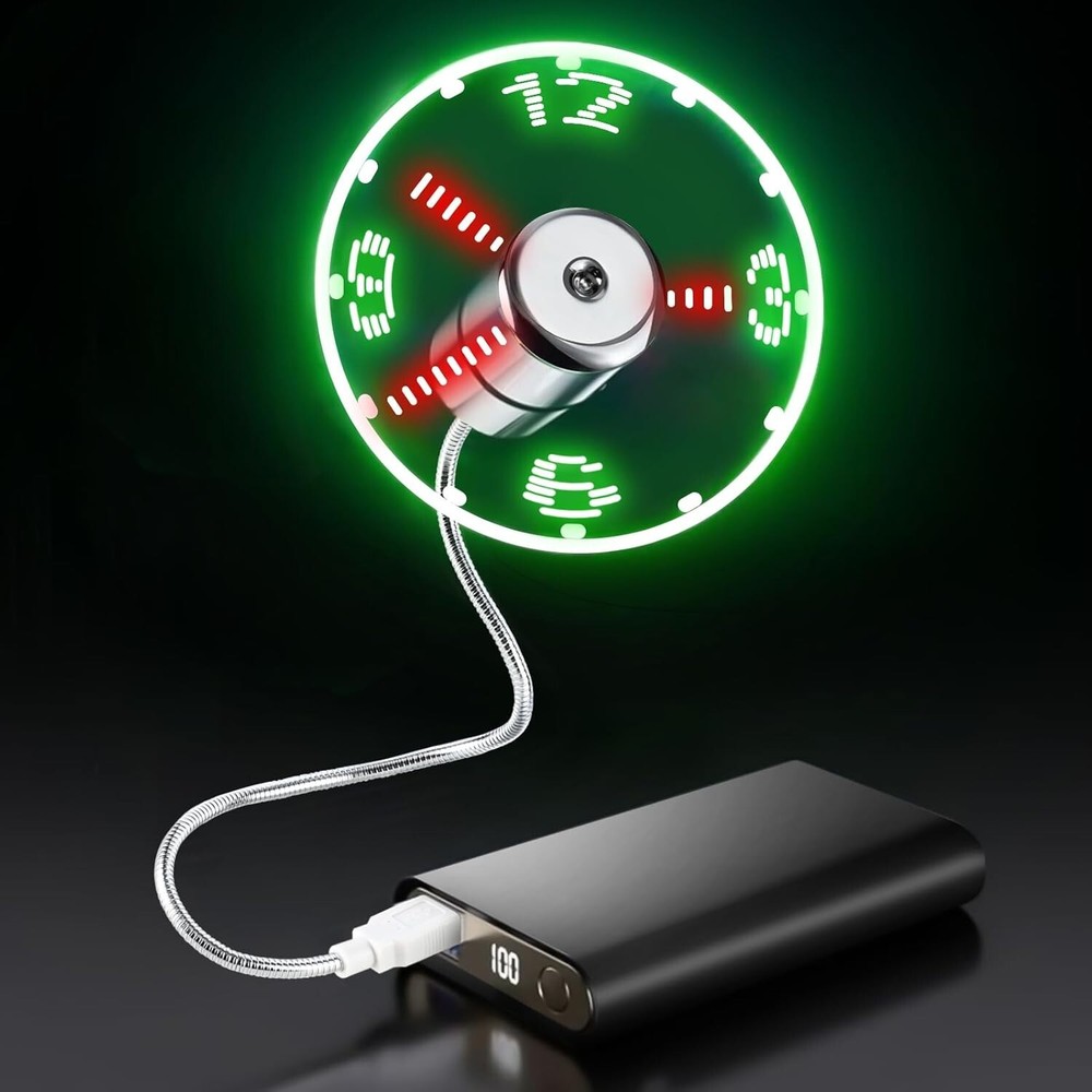 LED USB Clock Fan with Real-Time Display – Cool Xmas Gadget
