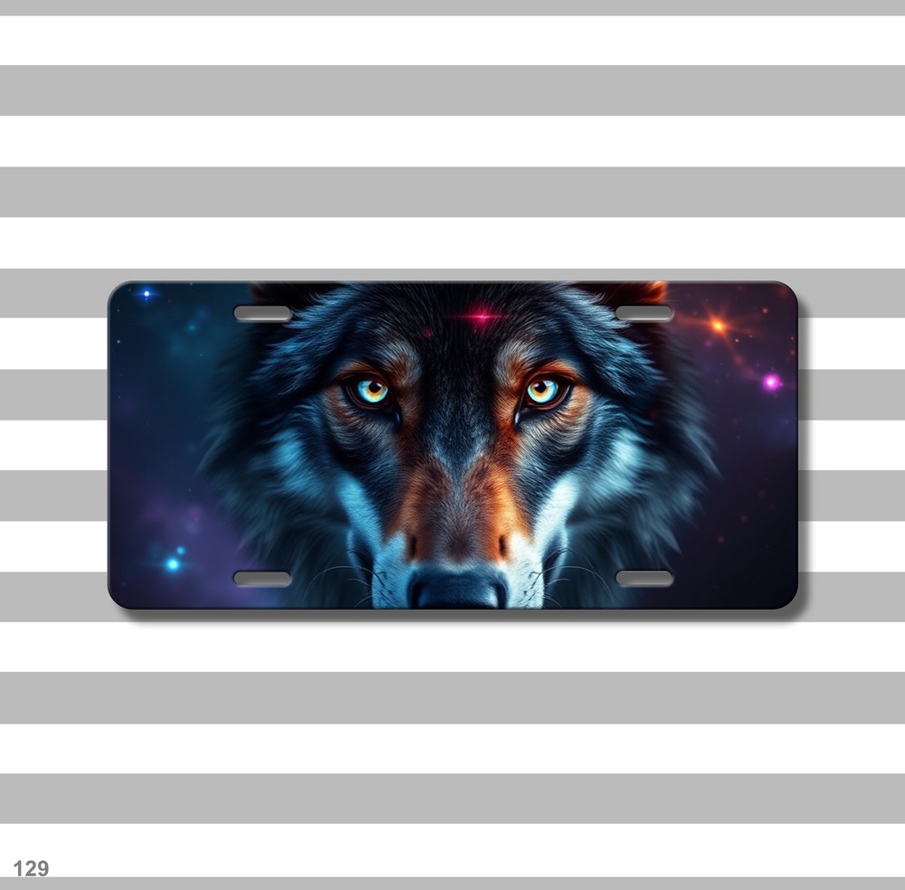 Realistic Wolf License Plate Customizable Auto Tag Anniversary Gift