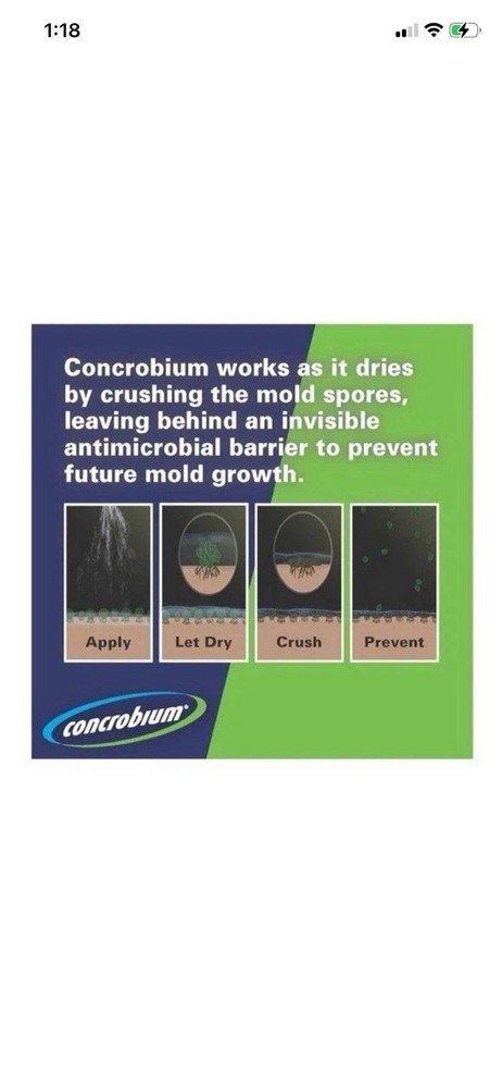 Concrobium Mold Control Liquid Unscented 1 Gallon EPA Registered Biodegradable