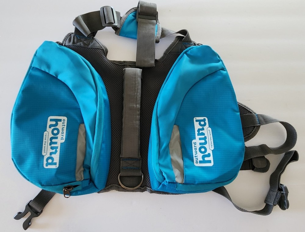 Outward Hound Quick Release Dog Backpack Size Medium Blue Hiking Day Pack NWOT