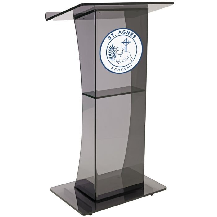 Kingdom KL1MSGP Personalized Madison Acrylic Lectern - Classic Curve Design