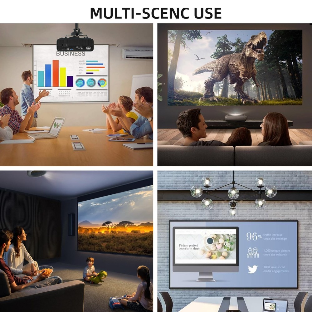 Projector Screen Motorized 120 Inch 4:3 HD Electric Projector Screen Pull Dow...