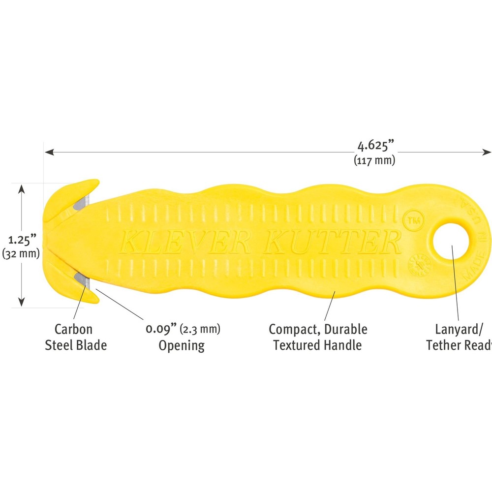 Box Cutter, Klever Kutter, 100/Pack Yellow
