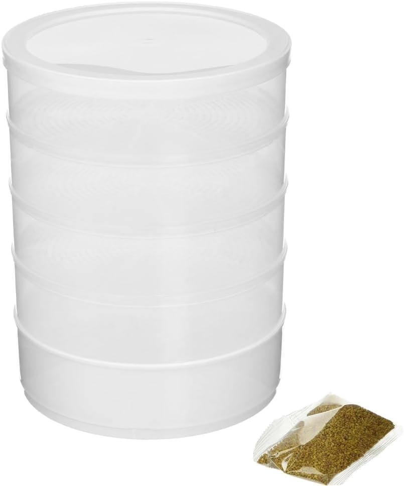 Versatile 4-Tray Seed Sprouter with Hydrophobic Irrigation for Fresh Sprouts