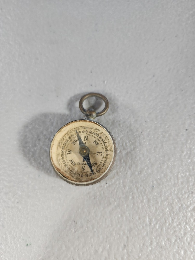 Vintage Miniature Compass Brass Made In Germany