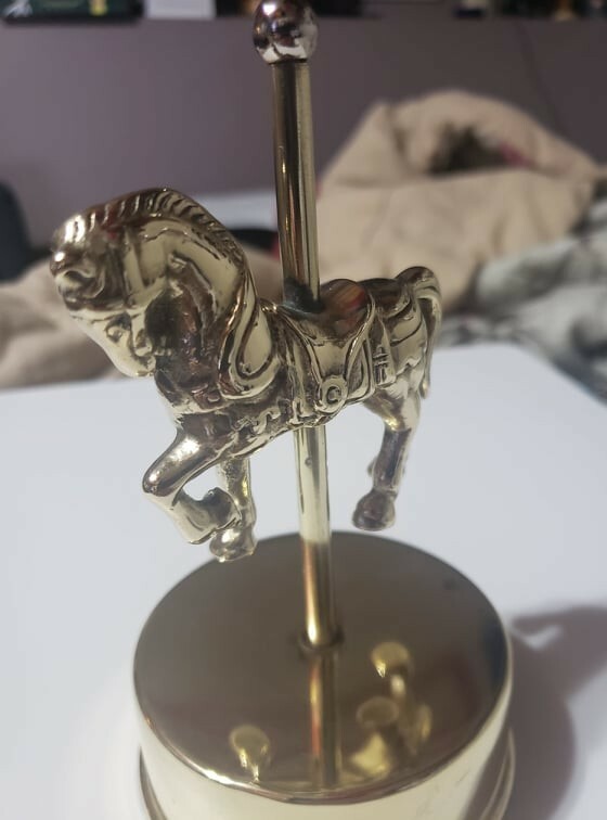 antique brass horse post topper