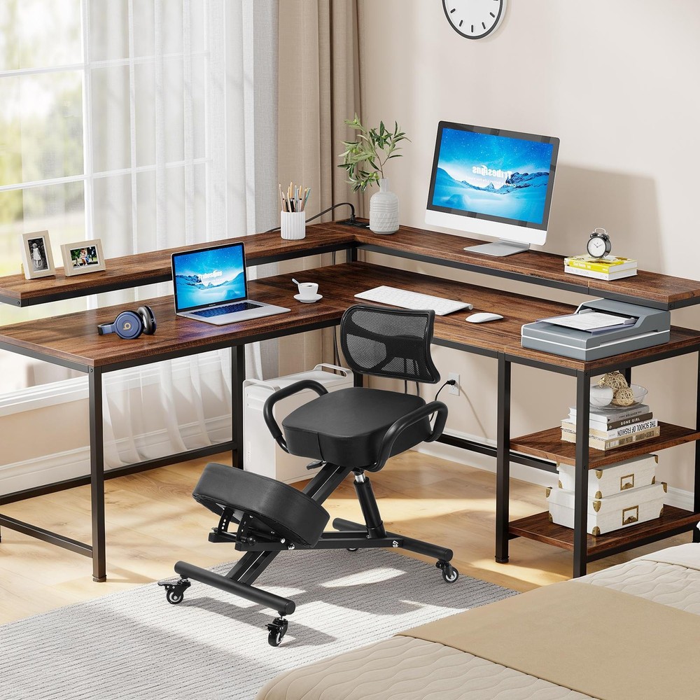 Adjustable Ergonomic Kneeling Chair with back support, for Home and Office