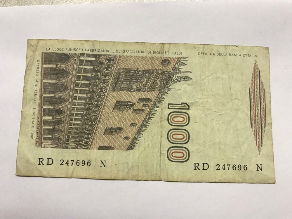 1982 Italy 1000 Lire Fine #8519