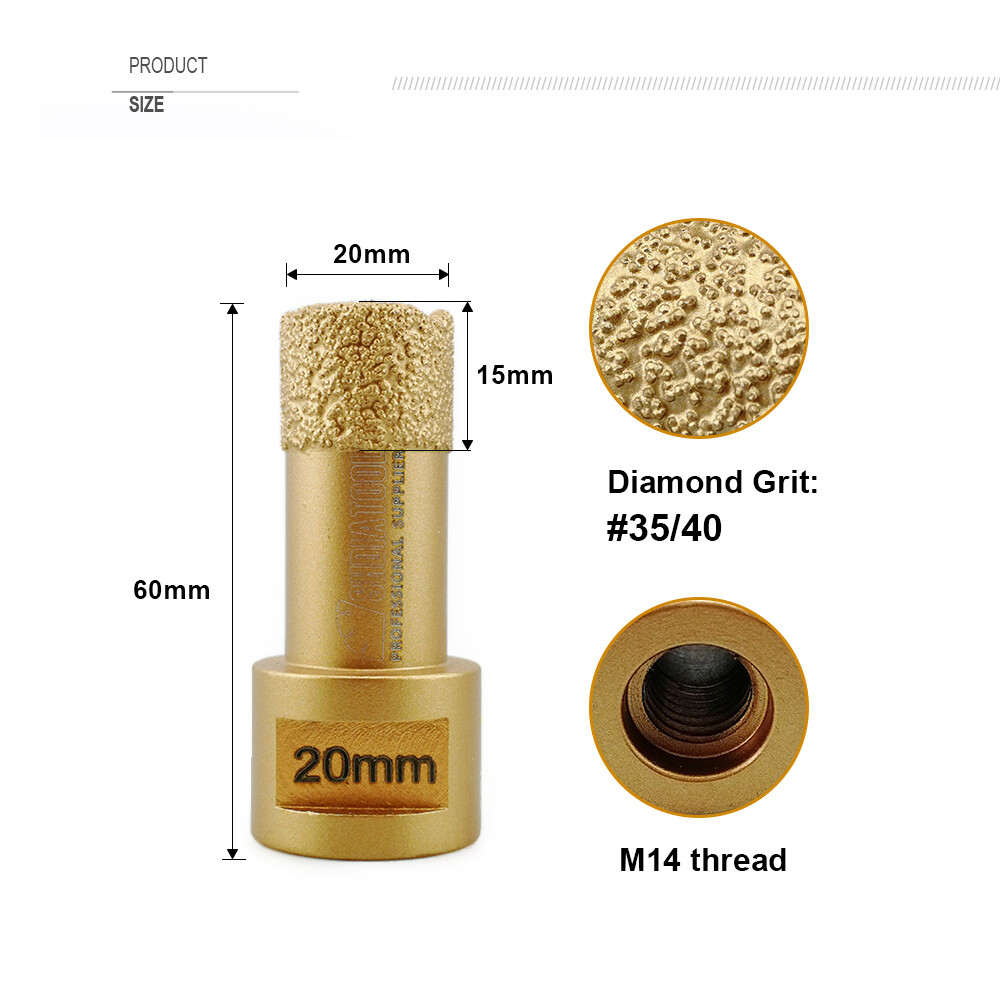 Diamond Core Bit Hole Saw Drill Ceramic Tile Marble Granite M14 20 -125mm