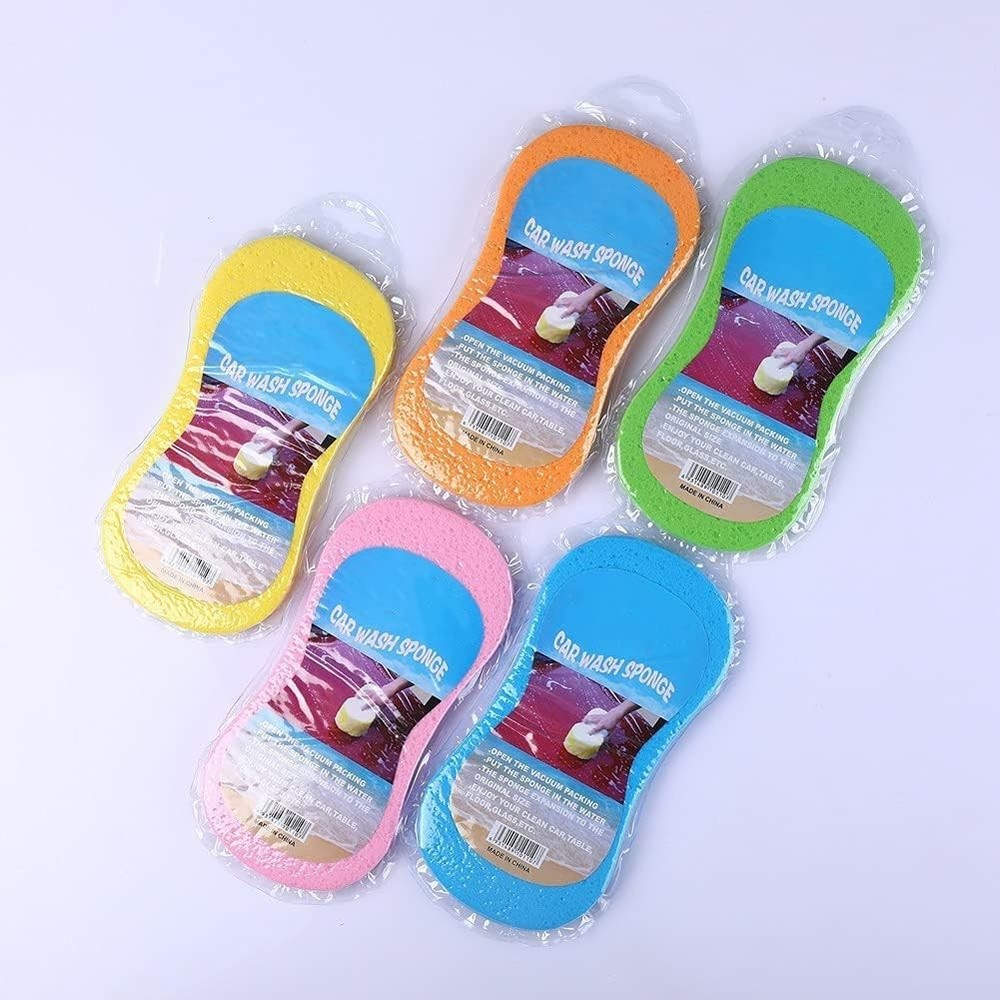 Car Wash Sponge, Thick, 3 Pack, Random Colors, Multi Surface