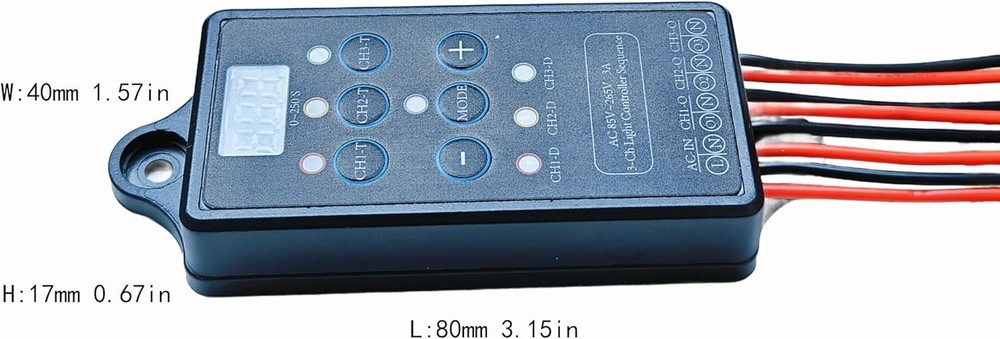 AC 110/240V 3 Channel Light Controller Sequencer with 50+ Modes,Easy to Program