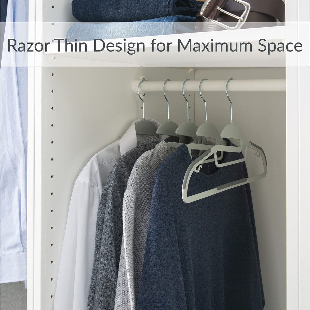 8 Pack Ultimate Hanger | S-Shape Collar Saver | Ultra-Thin | Non-Slip | Acces...
