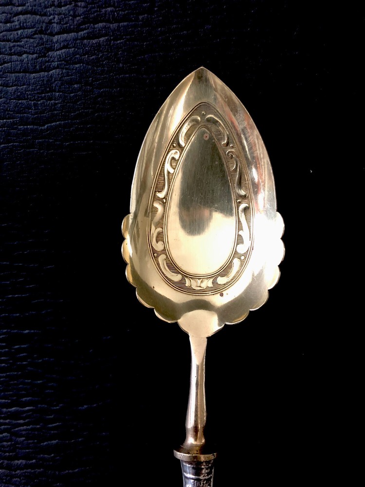 Antique Continental 800 Silver Handle Serving Desert/Appetizer Spoon