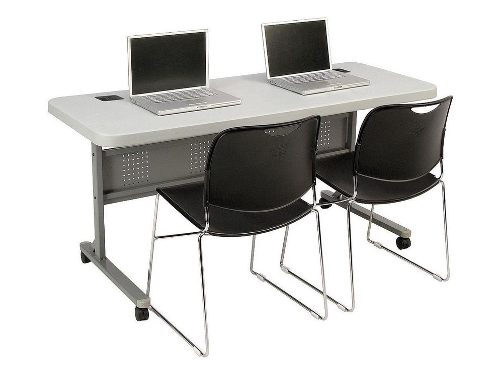 NPS BPFT2460 Flip-N-Store Training Table - Rectangular - 24 x 60 x 29.5, Speckle