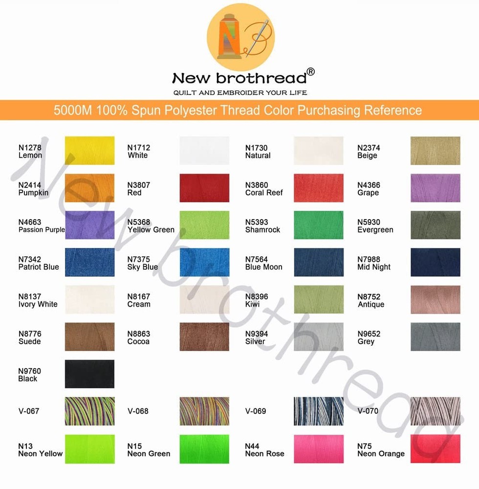 Brothread 4 Large Cones Polyester Thread 5500Y All Purpose Sewing Thread 30 Colo