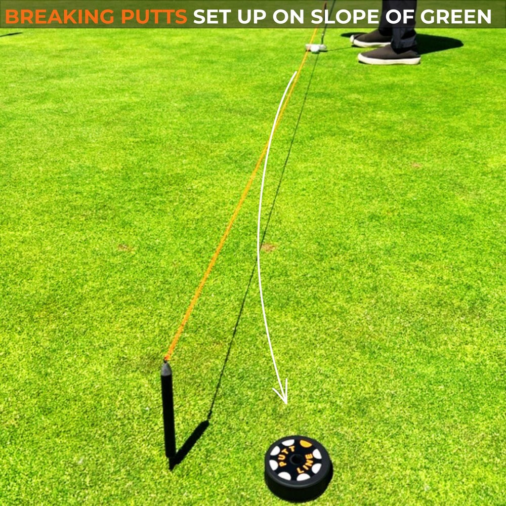 Two-Way Putting Alignment System - Golf Training Aid with Target Pucks & String