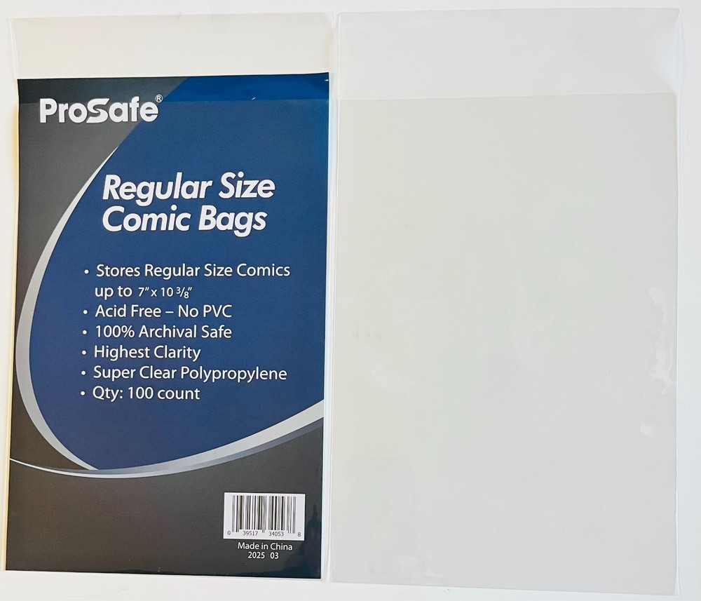 200  Comics Bags, Comic Book Sleeves Protector Comics Books with Flap, Regular