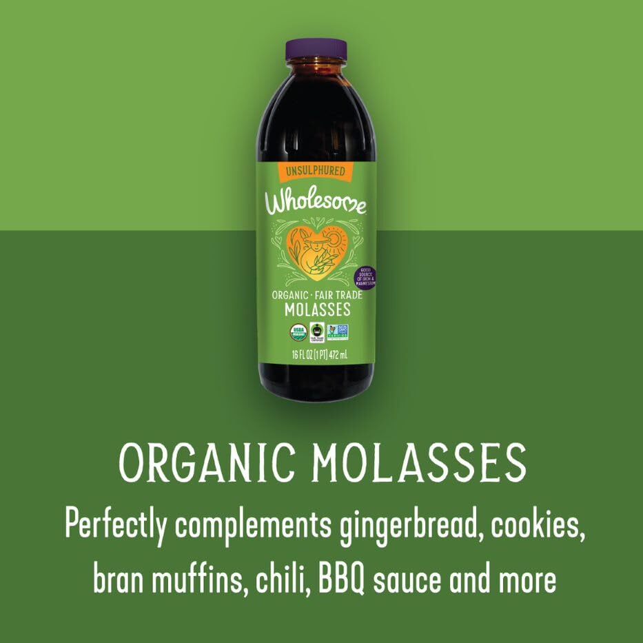 Wholesome Organic Blackstrap Molasses Unsulphured 16 Oz