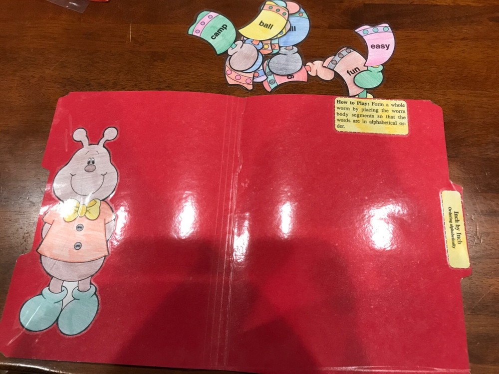 inch by Inch! ABC order 2nd grade language arts file folder game