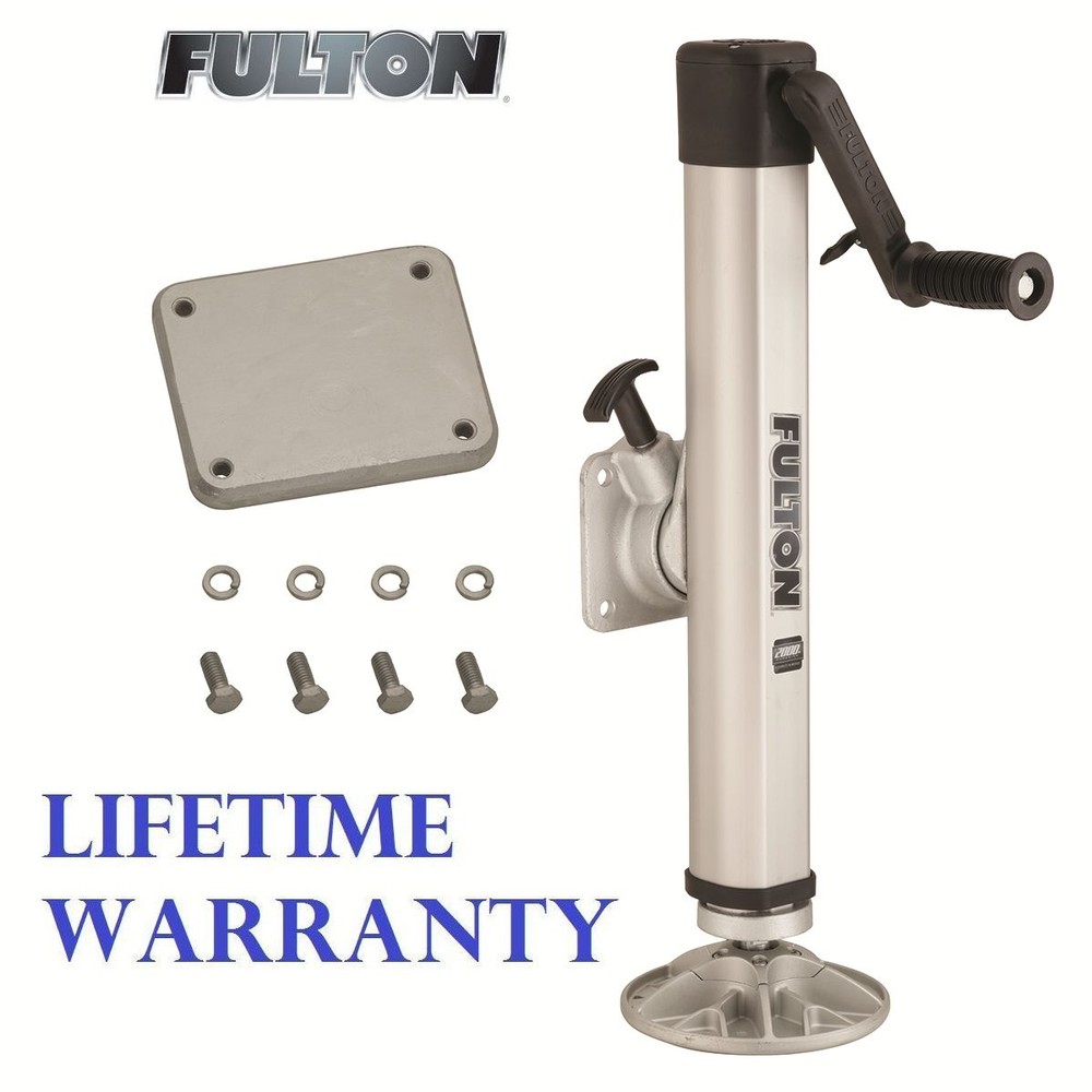 FULTON F2 TRAILER JACK 2000 LB PIVOTING FOOTPLATE WELDON UP TO 5" FRAME 10" LIFT