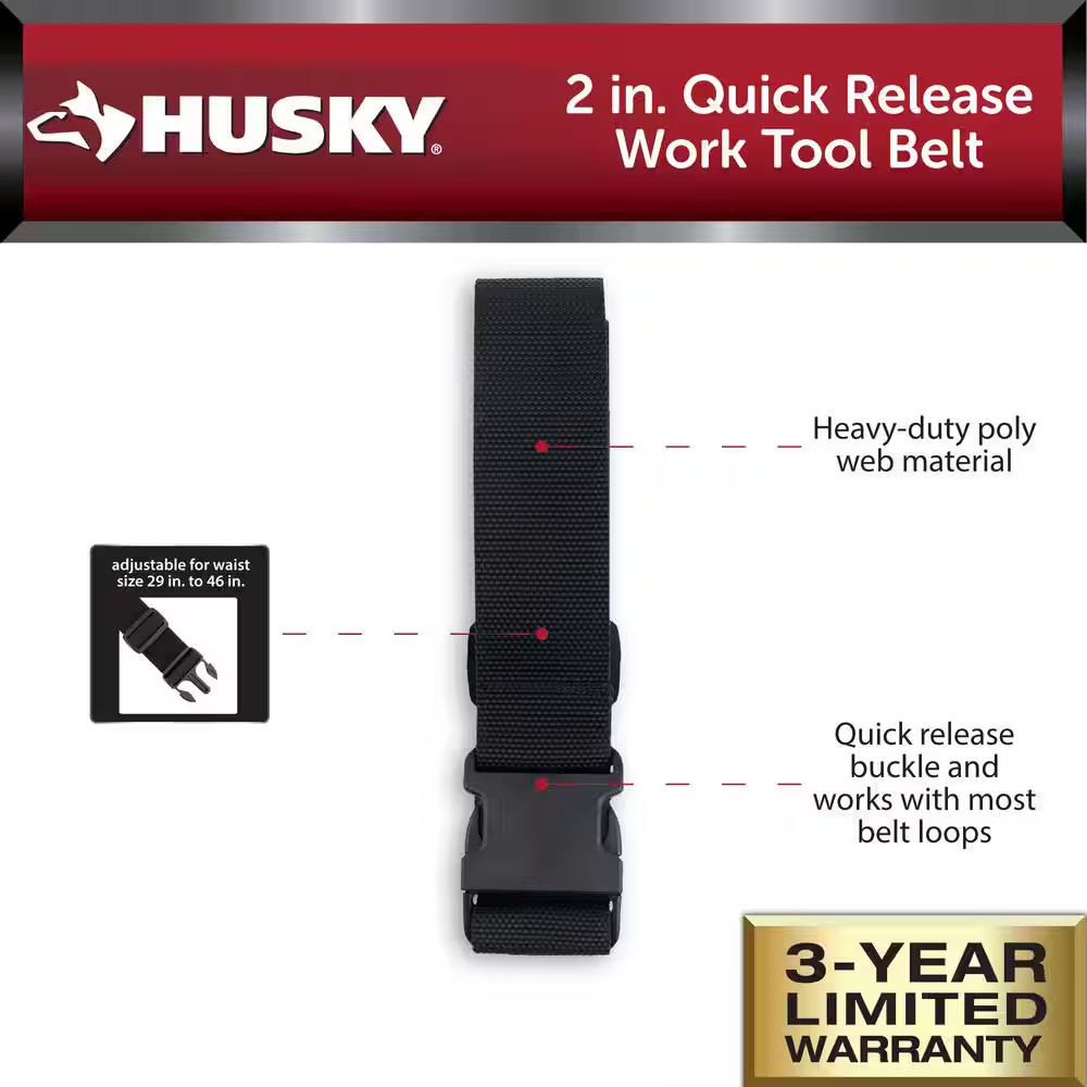 2 In. Quick Release Work Tool Belt