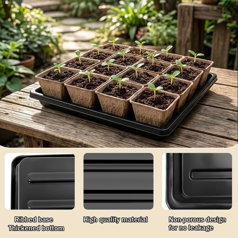 5PCS Seed Starter Tray with 90PCS Square Seed Peat Pots,Seed Starter Kit with...
