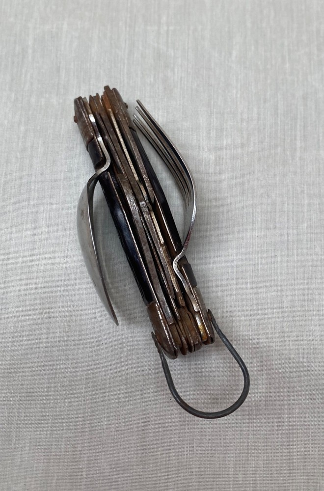 Rustic Camping Folding Utility Knife Spoon Fork | Rustic Utensil Display
