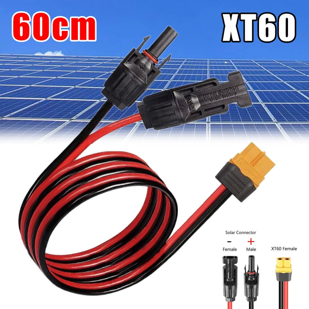 Solar Panel Plug To XT60 Female 12AWG Adapter Connecting Cable Power Wire