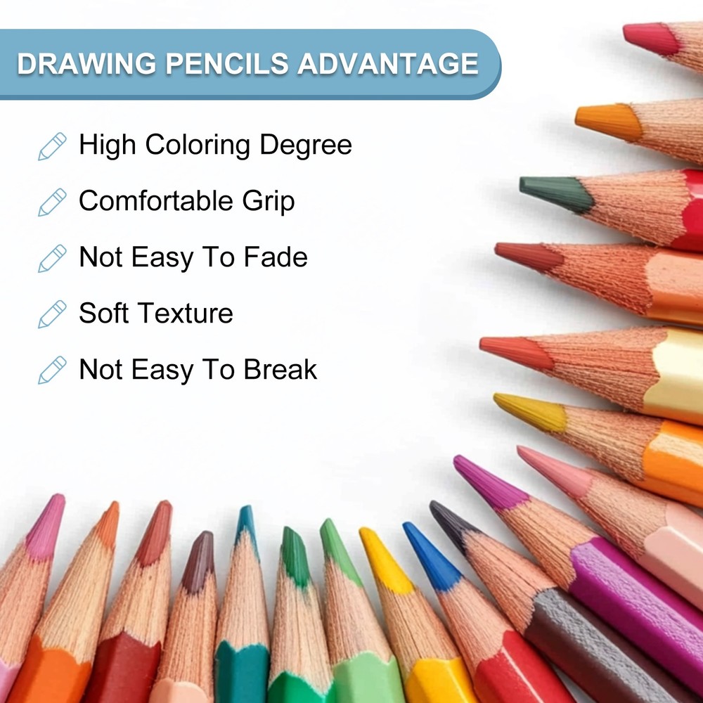 2H Drawing Pencils, 6PCS, Hexagonal , Black Refill, Green/Black Pole