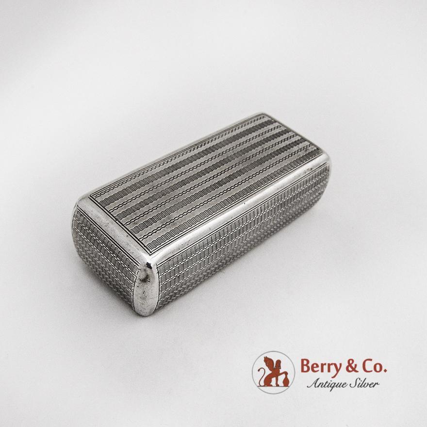 Engine Turned Scenic Snuff Box Austrian 875 Silver 1860