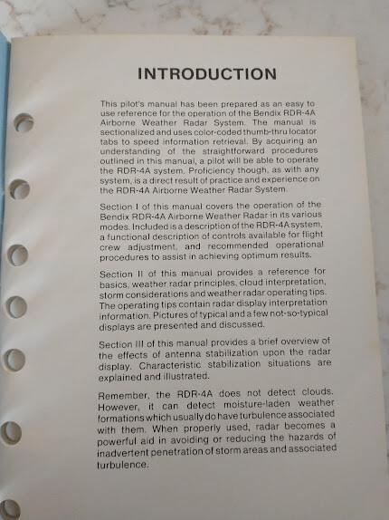 Bendix Pilot's Manual RDR-4A with Radar Operating Guidelines