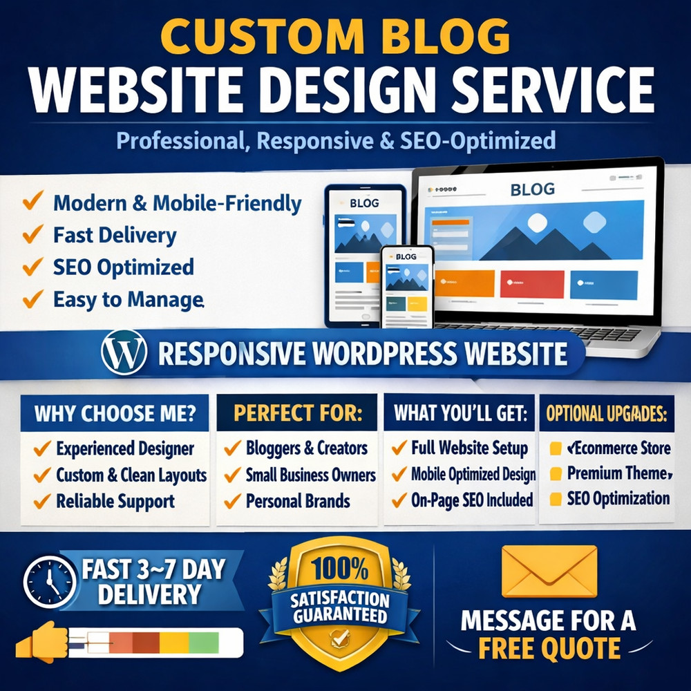 Custom Blog Website Design Service | Professional Responsive WordPress Site