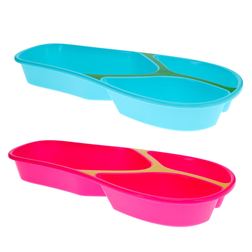 Flip-Flop Style Divided Plastic Serving Trays