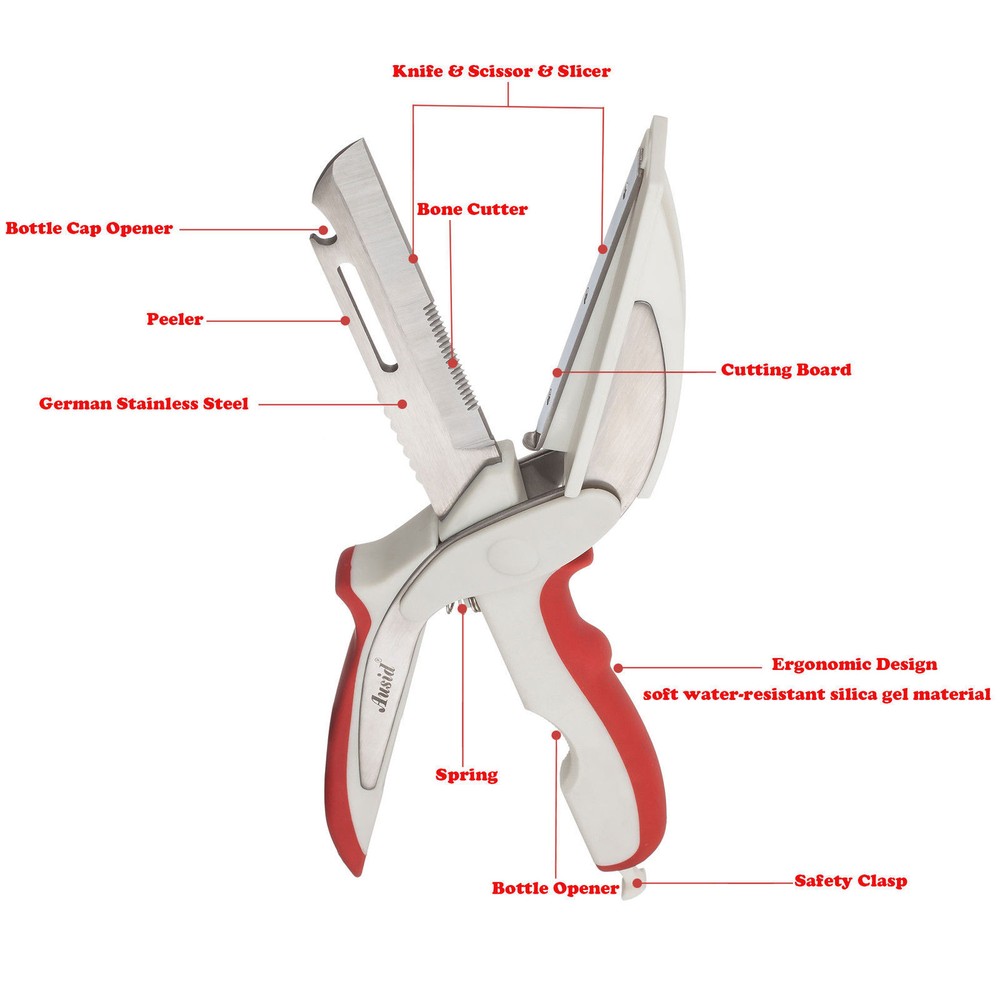 Kitchen Cutter Knife Scissor 7 in 1 Multi Tool