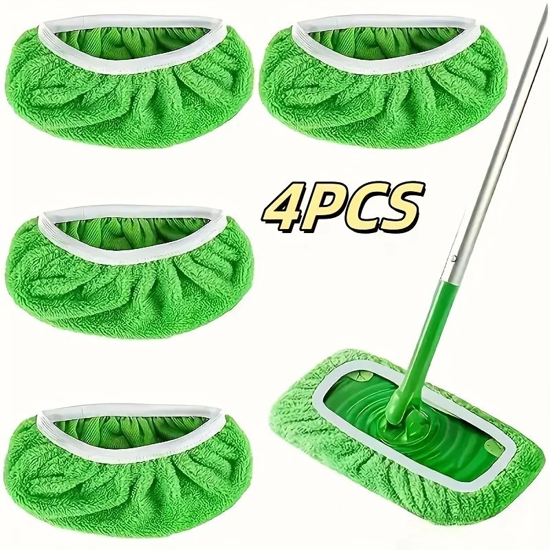 4 PCS Reusable microfiber mop pads replacement eco friendly cleaning mop pads