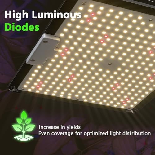 S1000 LED Grow Light for Seed Starting Vegetables Bloom, High PPF White & Red
