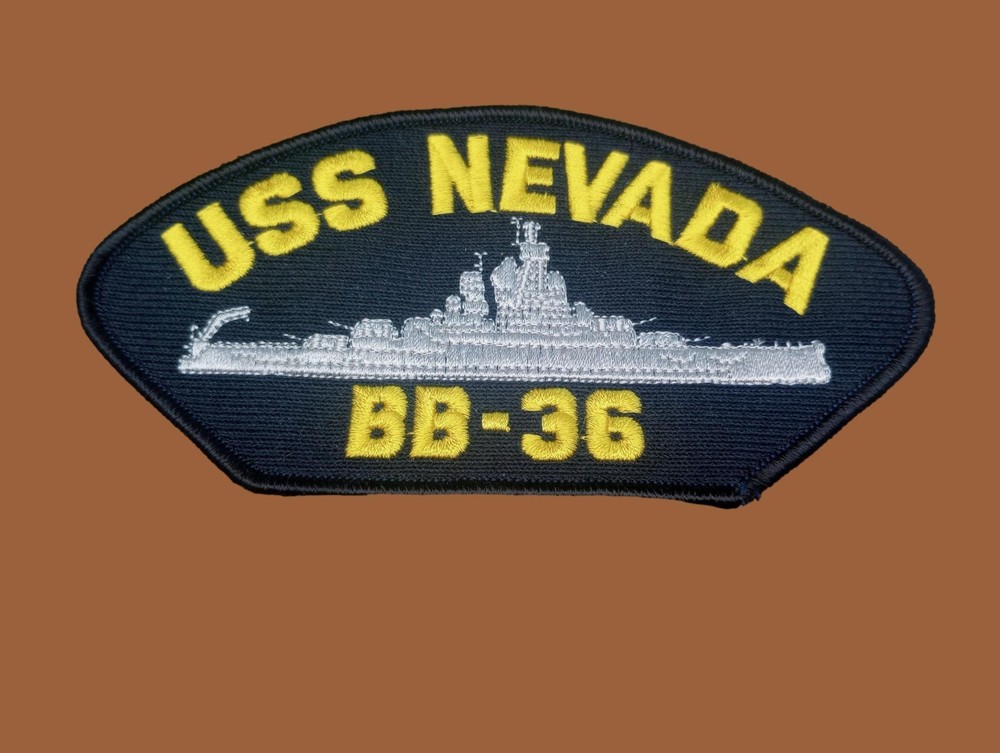 U.S NAVY SHIP HAT PATCH USS NEVADA BB-36 SHIP PATCH NAVY BATTLESHIP U.S.MADE