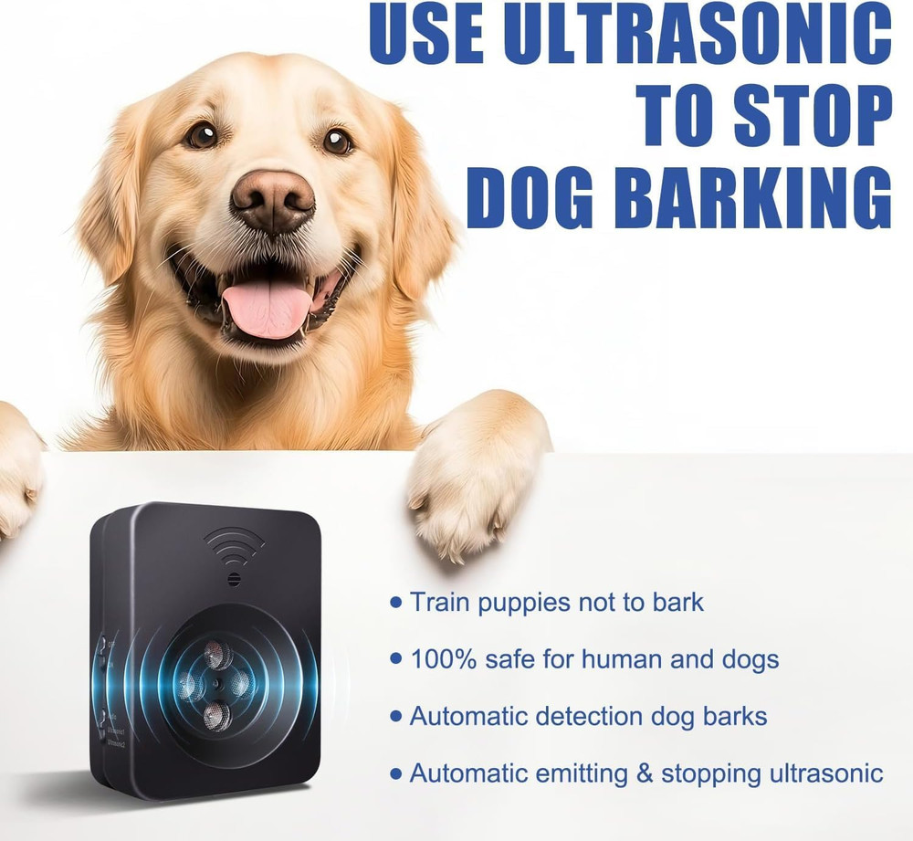 Ultrasonic Anti Barking Device for Dogs - 50Ft Range Bark Control Solution