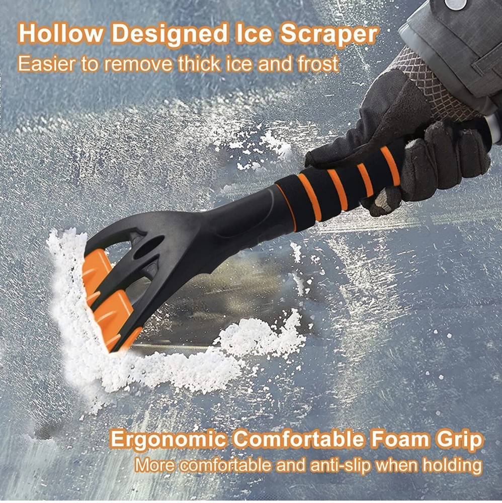 SEAAES ice scraper with Snow Brush for car windshield, Extendable Snow Brush