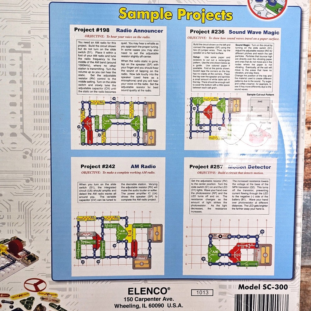 Snap Circuits SC-300 Electronics Exploration Kit 300 Projects Home Schooling Ed