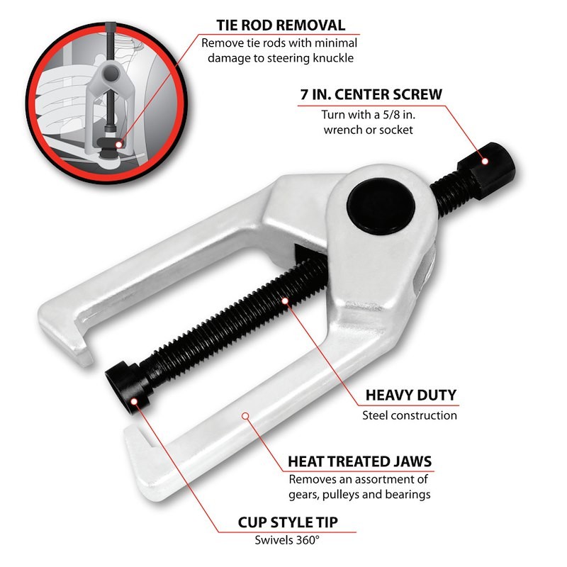 Performance Tool W83021 Tie Rod Removal/ Installation Tool; Use To Pull Worn Tie