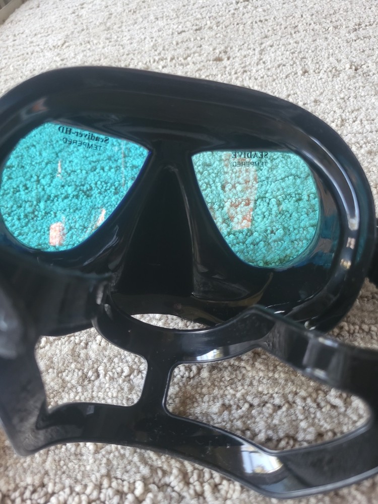 SeaDive SeaDiver Rayblocker-HD Black Silicone Dive Mask with Case