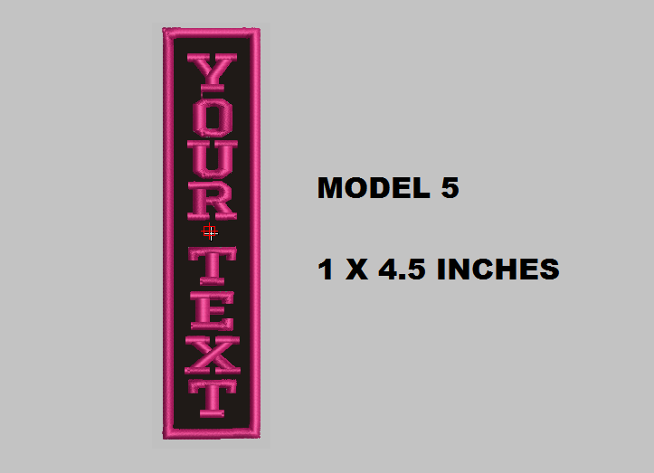 Custom Embroidered 1" x 4.5" Name Tag Patch Motorcycle Biker Iron on VERTICAL