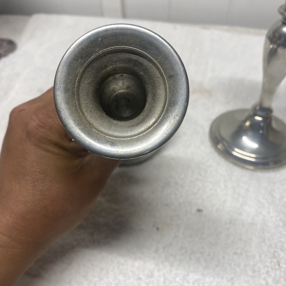 Web Pewter WEIGHTED CANDLESTICK PAIR