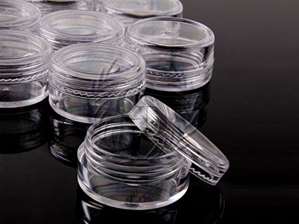 25 Pieces Clear Plastic Cosmetic Sample Container 5 Grams Jars Pot Small Empty